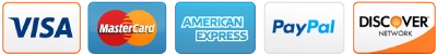 Visa MasterCard American Express PayPal accepted